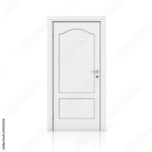 Fototapeta Naklejka Na Ścianę i Meble -  3D white door - closed version