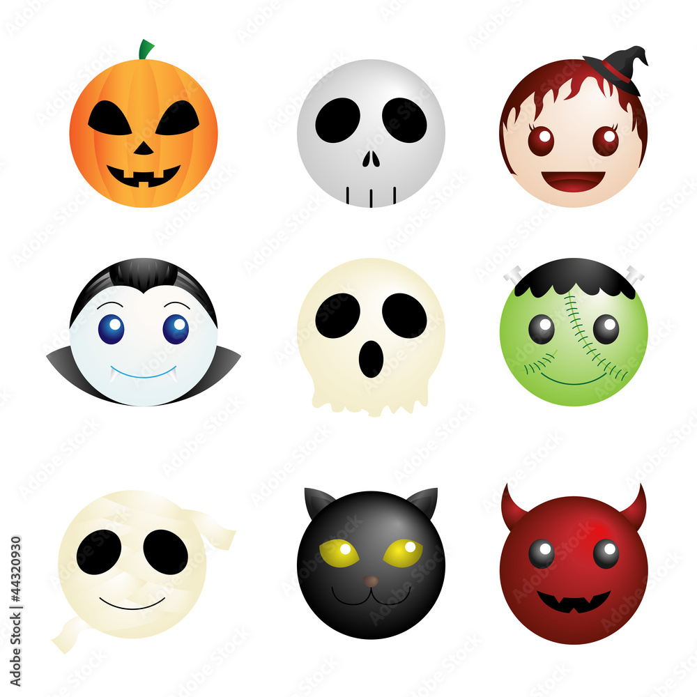 Halloween characters icons Halloween characters icons