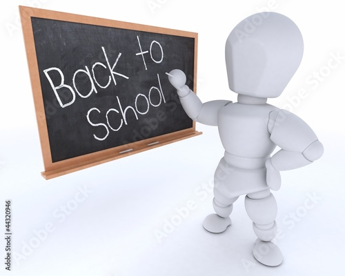 manwith school chalk board back to school photo