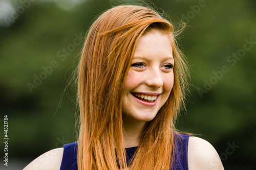 Young Girl Smiling Turning Head