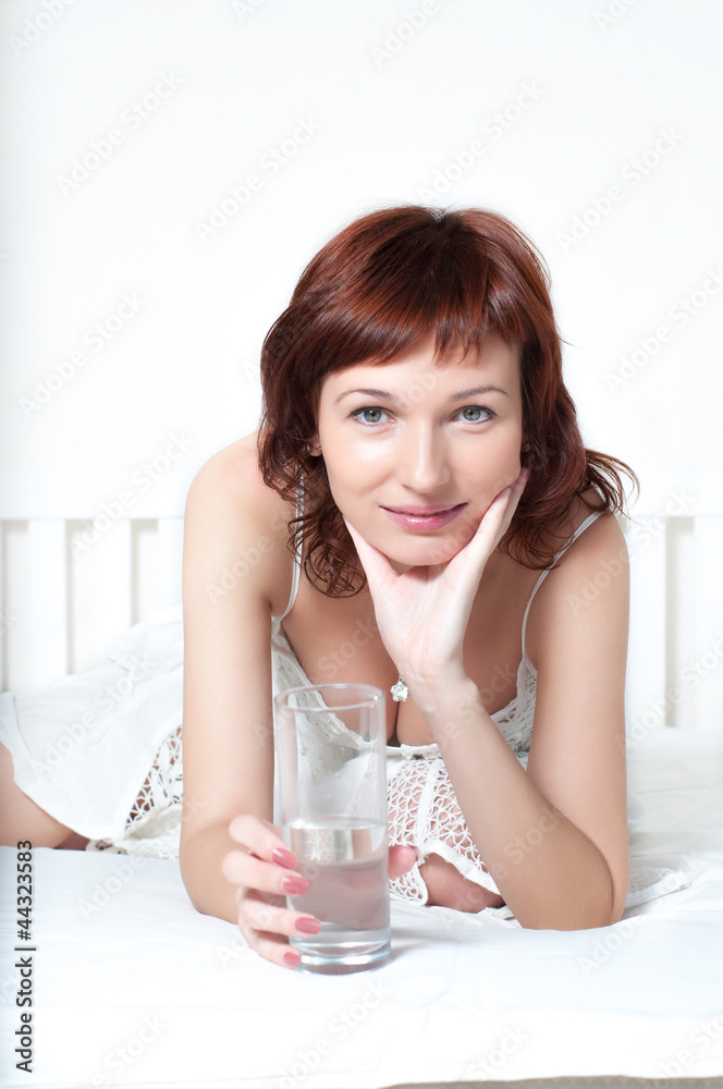 Young Woman with glass of fresh Water Young Woman with glass of fresh Water