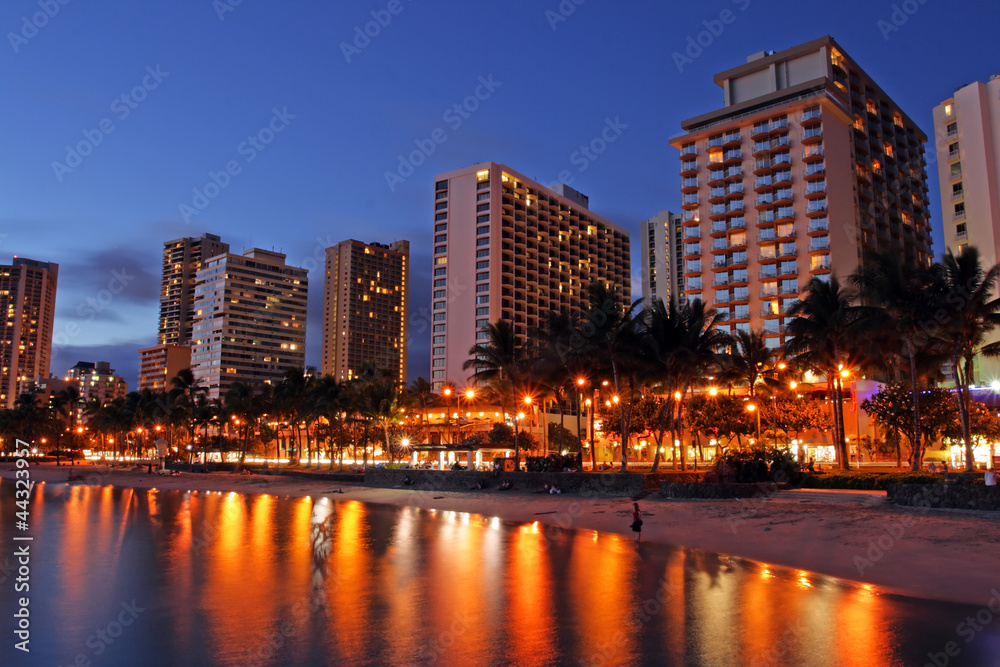 Waikiki Beach, Honolulu, Oahu, Hawaii..
