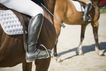 Sierkussen Paardrijden Ruiter in klassieke hunt seat stijl  © VeSilvio