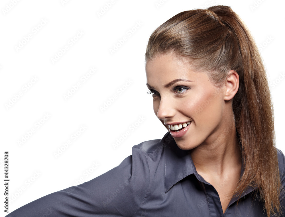 Smiling business woman. Isolated over white background Smiling business woman. Isolated over white background