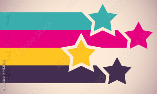 Background with colorful stars. Vector illustration.