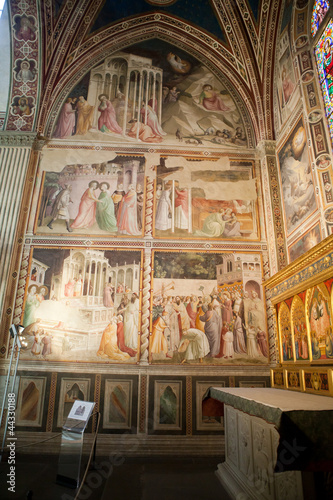 Slika na platnu Florence -  Santa Croce: Frescoes in the Baroncelli Chapel