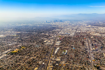 Wandcirkels Los Angeles Luchtfoto stad Los Angeles overdag  © travelview