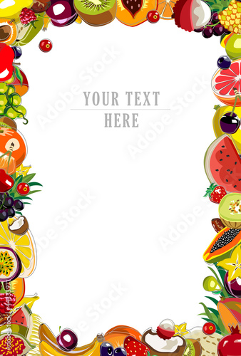 Background made of 35 colorful fruits