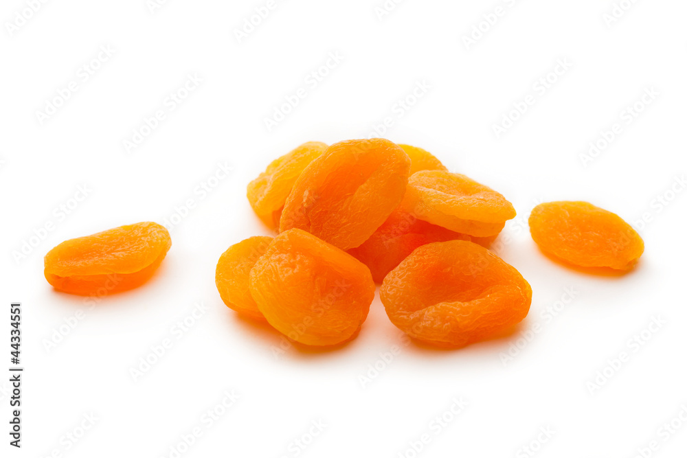 Dried apricots on white background Dried apricots on white background