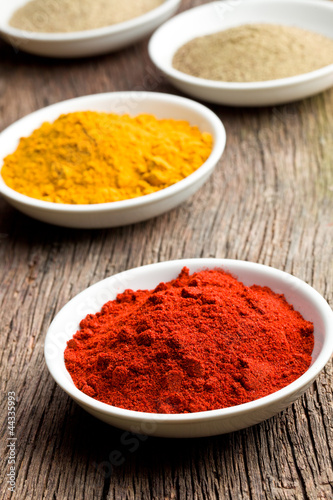 various colored spices