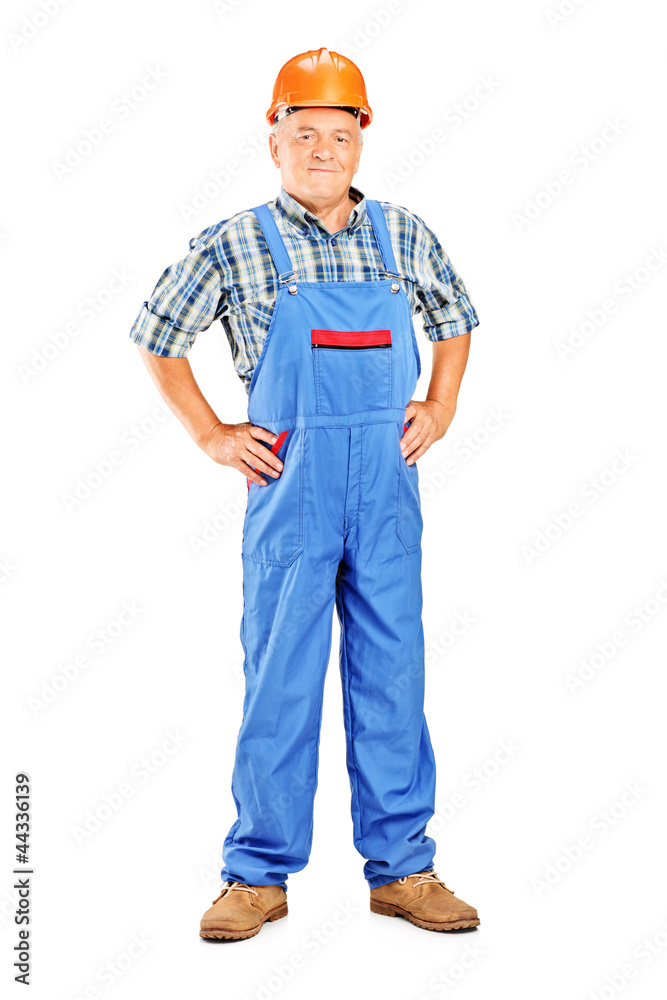 Full length portrait of a mature manual worker Full length portrait of a mature manual worker