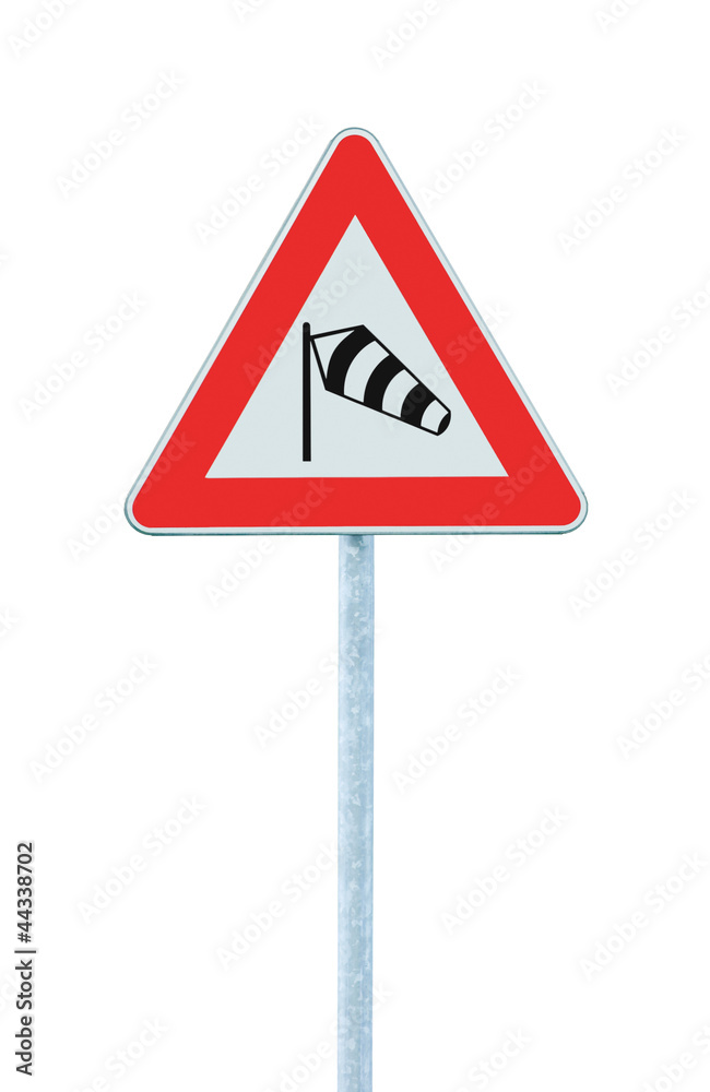 Sudden side cross winds ahead road sign isolated traffic signage Sudden side cross winds ahead road sign isolated traffic signage