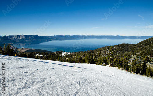 View at Lake Tahoe from the ski run on resort