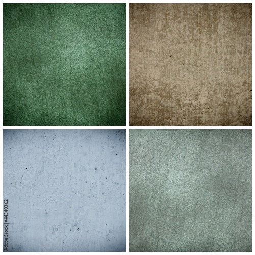 Set of plaster, metal, concrete wall backgrounds