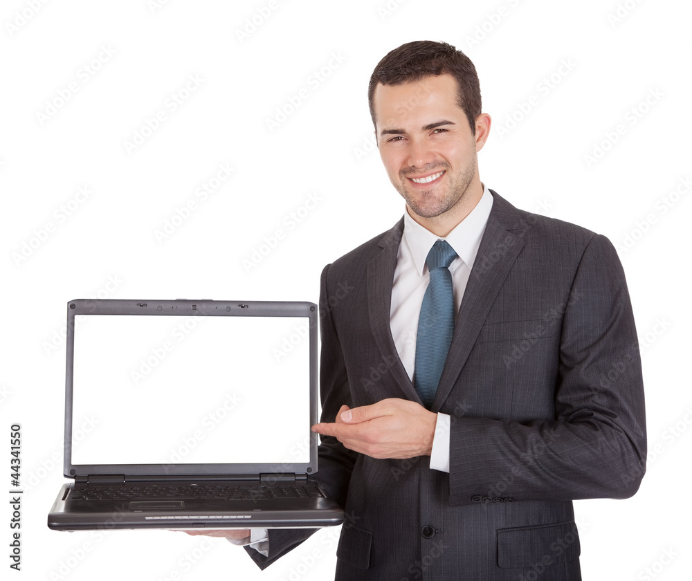 Portrait of successful businessman with laptop Portrait of successful businessman with laptop