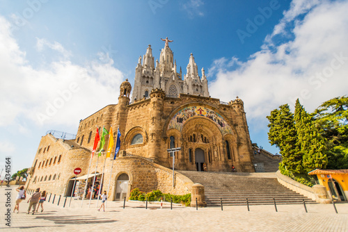 Tibidabo church on mountain in Barcelona