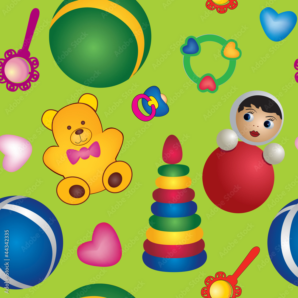 seamless pattern background children's toys, Print seamless pattern background children's toys, Print