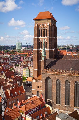 St. Mary's Cathedral in old town of Gdansk, Poland