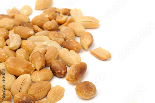 Roasted Peanuts on White Background