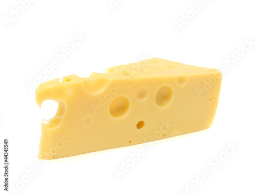 Chunk of Cheese Isolated on White Background
