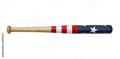 Canvas Print USA flag on baseball bat