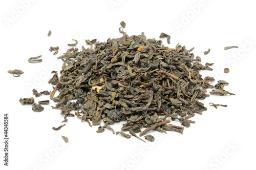 Loose Green Tea Isolated on White Background
