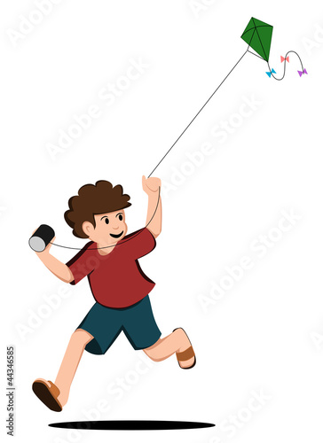 boy playing kite
