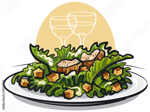 Caesar salad with chicken