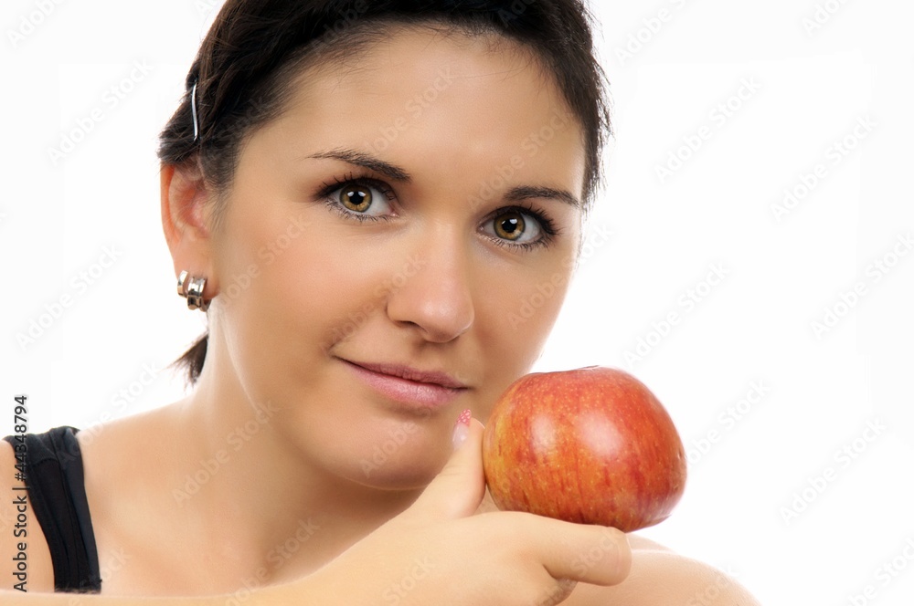 young woman with an apple young woman with an apple