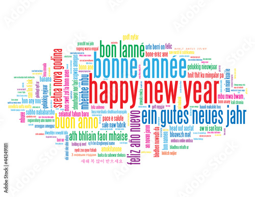 HAPPY NEW YEAR Tag Cloud (celebrations party day)