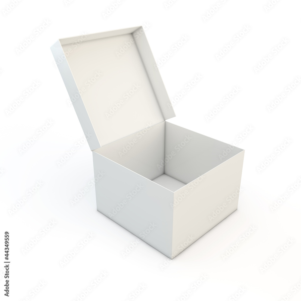 white blank open box isolated white blank open box isolated