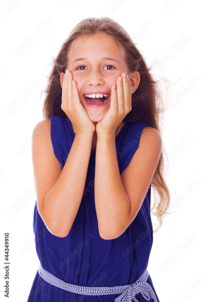 Portrait of beautifu girl posing on white background Portrait of beautifu girl posing on white background