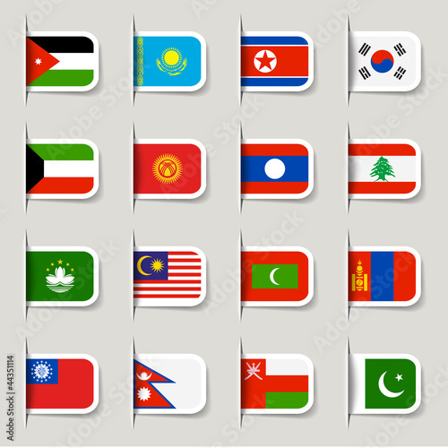 Label - Asian Flags Free Download Label - Asian Flags - GFXLoad