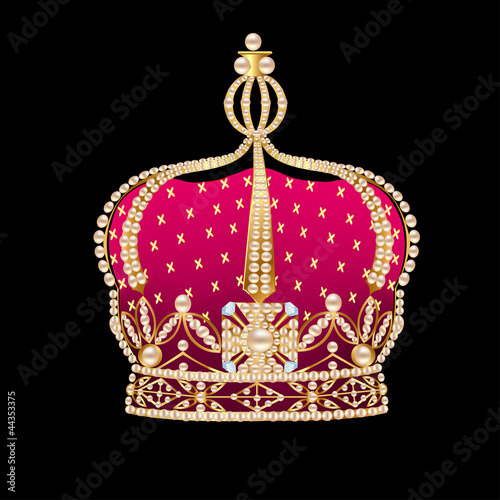 royal gold corona on black background