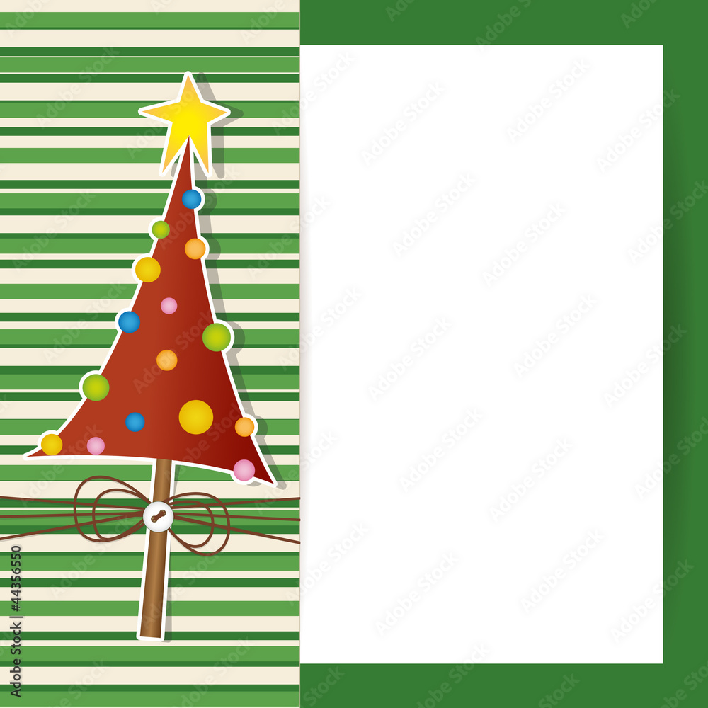 Christmas Tree Card - biglietto con albero di Natale Stock Vector | Adobe  Stock