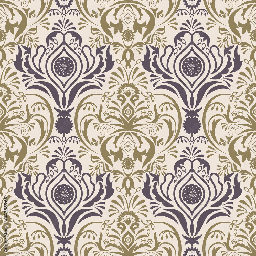 Seamless background with classical ornamental pattern. Seamless background with classical ornamental pattern.
