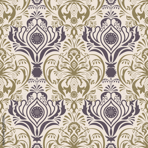 Seamless background with classical ornamental pattern.