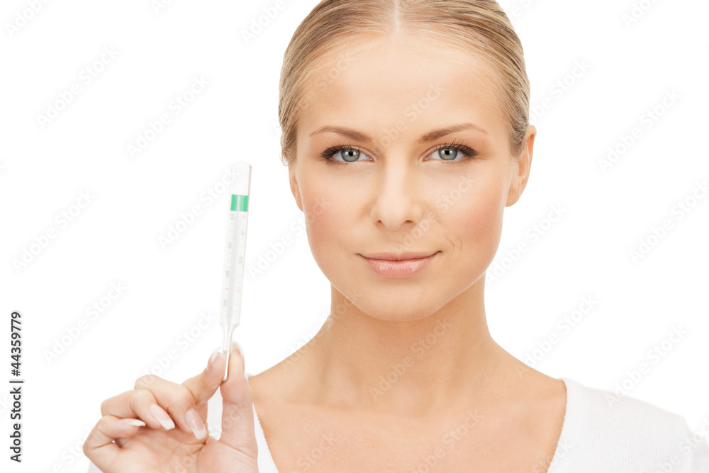 female doctor with thermometer female doctor with thermometer