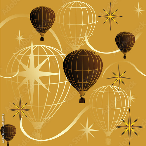 seamless background journey in a balloon