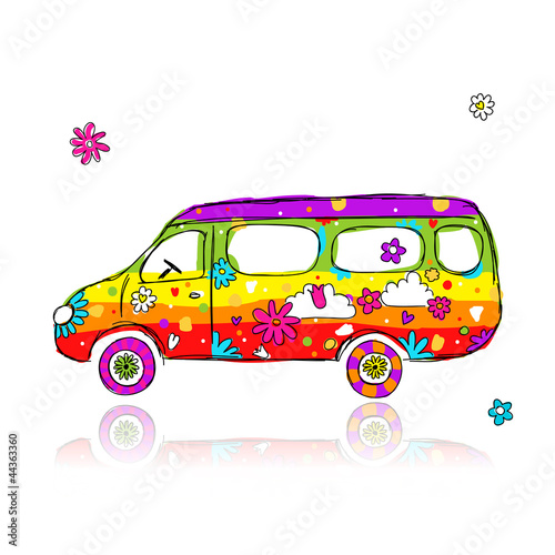 Funny school bus for your design