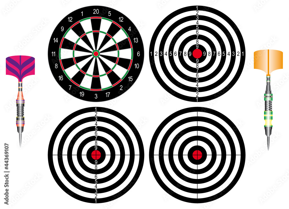 Set of Dartboards and of Classic darts Set of Dartboards and of Classic darts