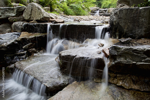 Water cascading over rocks.