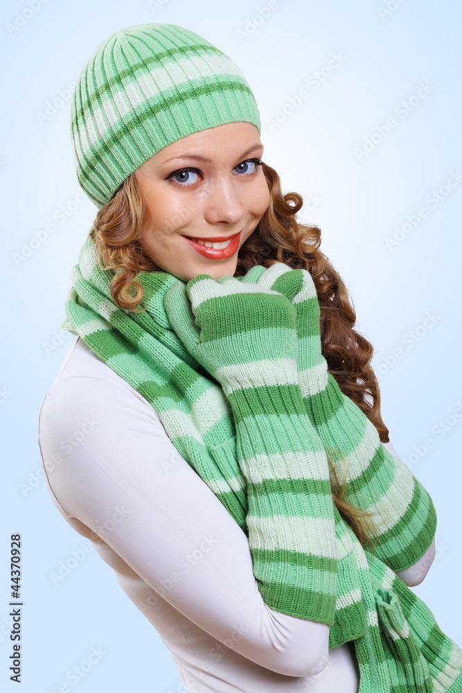 Young woman wearing warm sweater Young woman wearing warm sweater