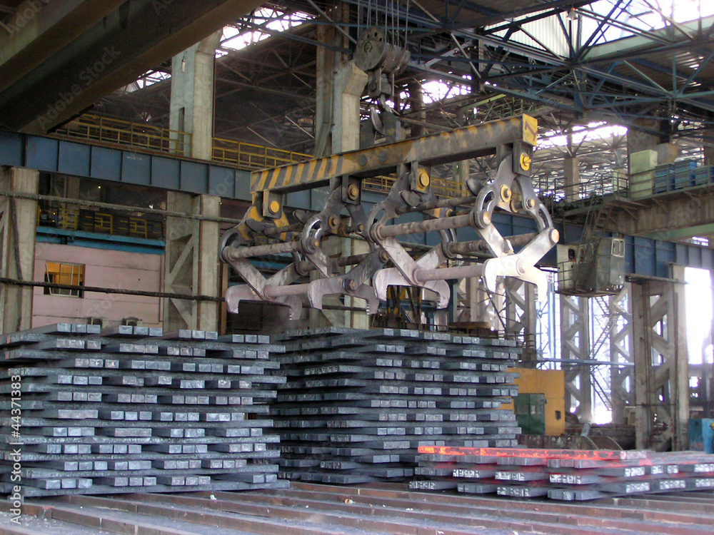 Steel ingot in production workshop Steel ingot in production workshop