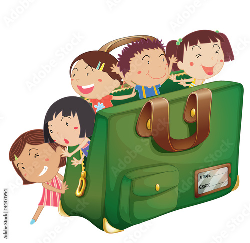 kids in a bag
