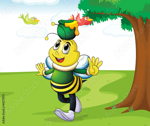 honey bee carrying honey