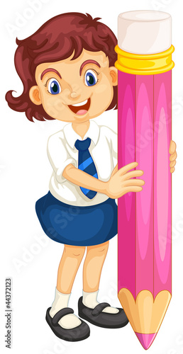 Girl with pencil
