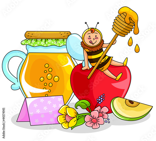 apple and honey - symbols of the jewish new year