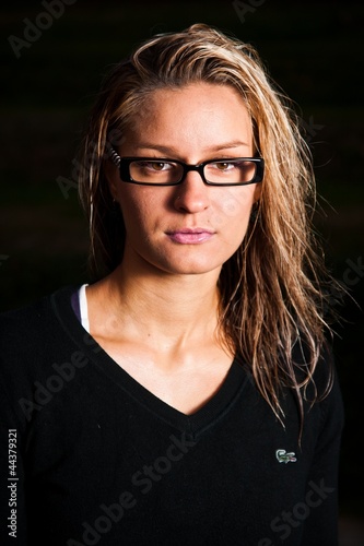 portrait of beautiful girl in glasses