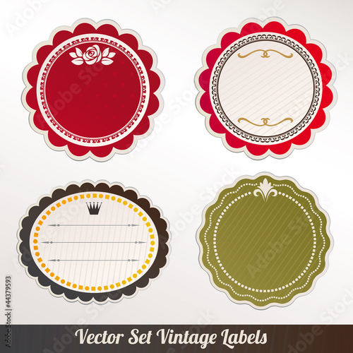 Vector Frame labels Set ornamental vintage decoration